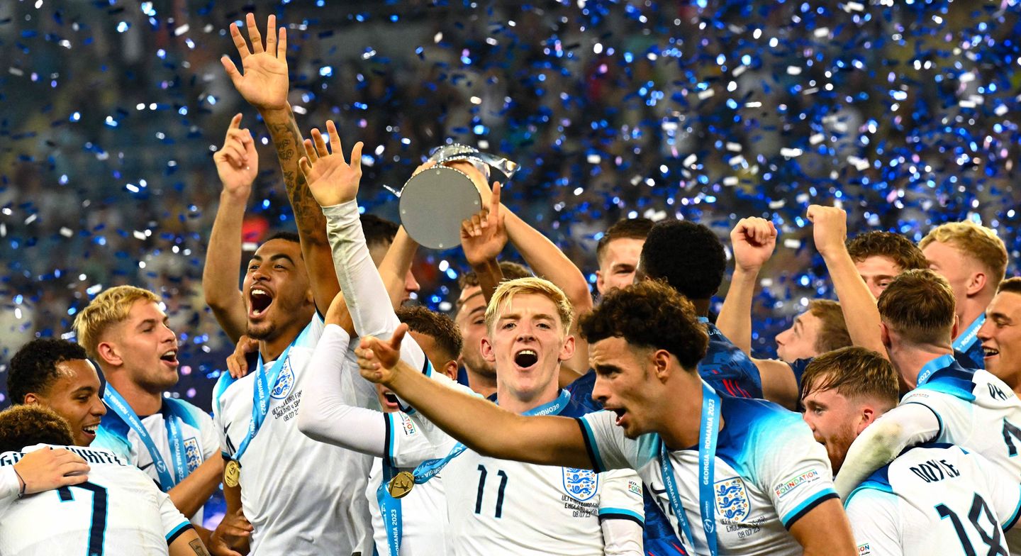 England Under-21 trophy lift