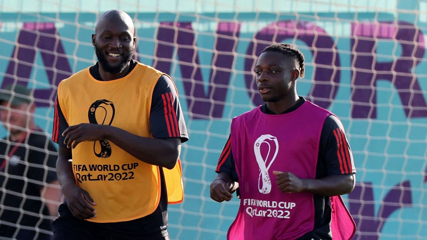 Jeremy Doku and Romelu Lukaku Belgium