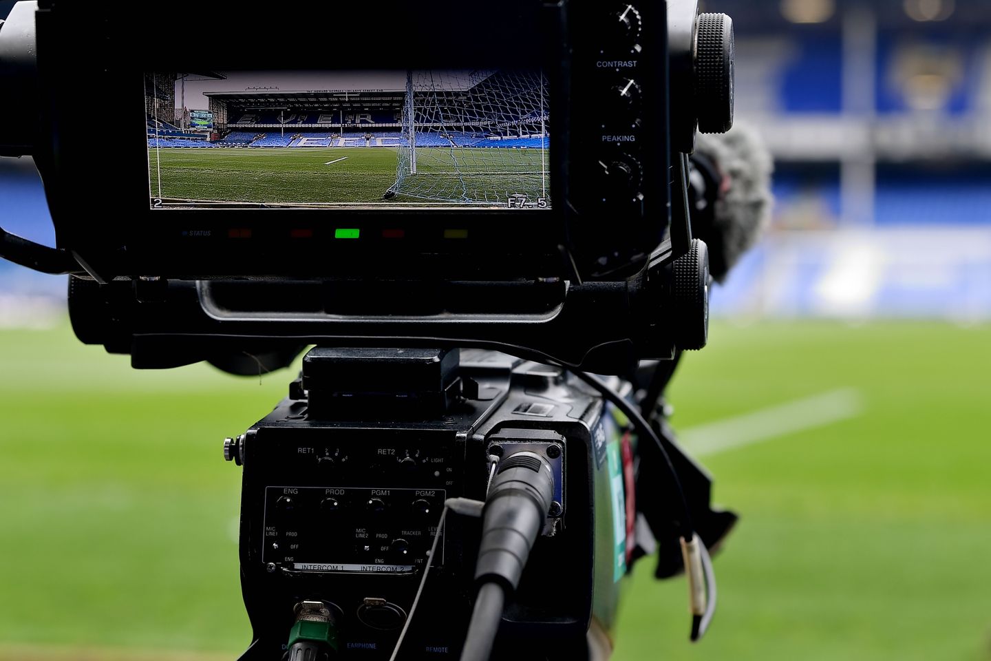 TV Camera in place at Goodison Park