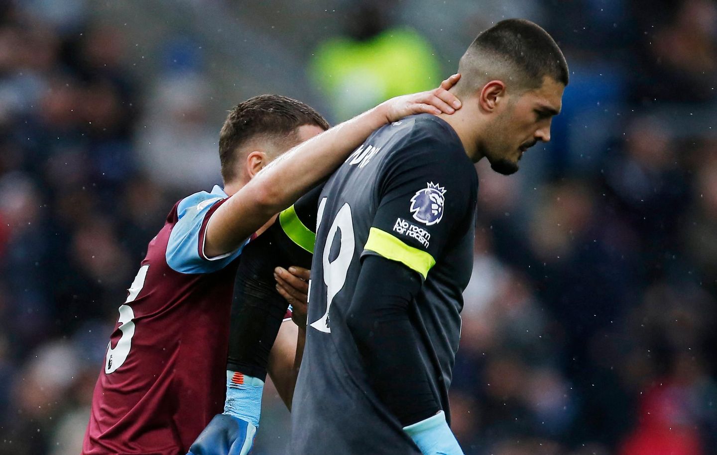 Muric is consoled after Brighton equaliser