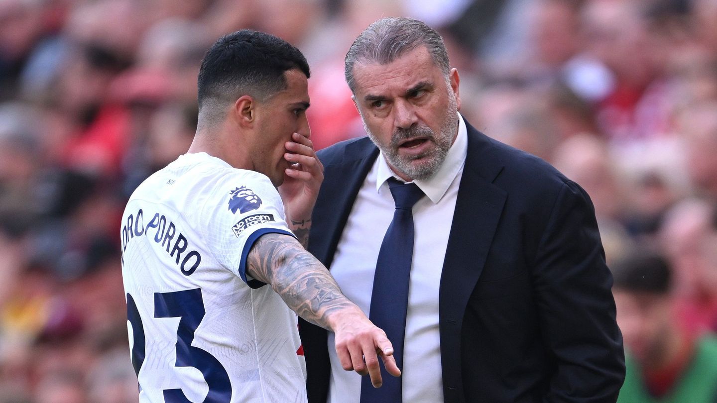 Pedro Porro and Ange Postecoglou