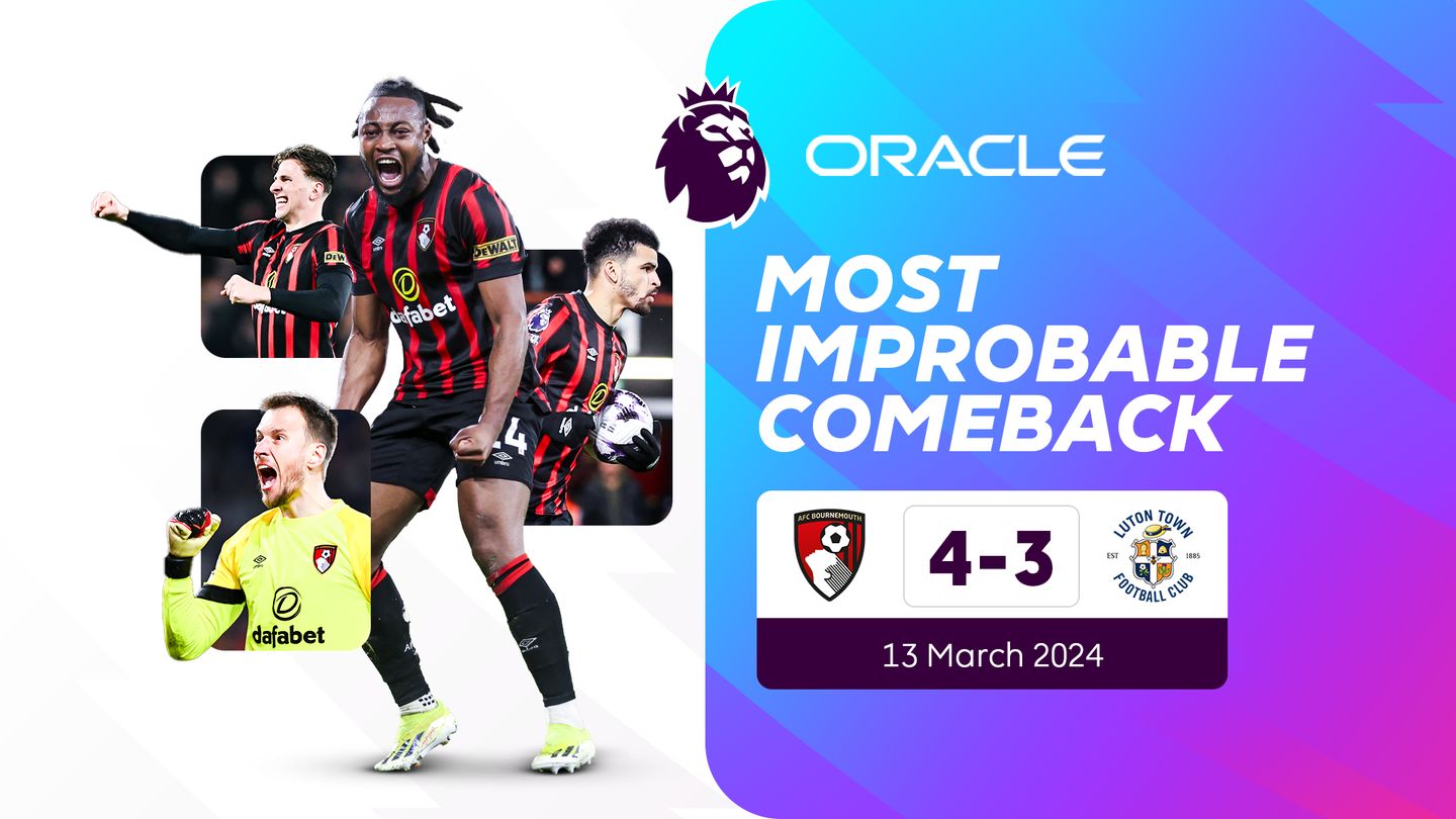 Bournemouth win Oracle Most Improbable Comeback award