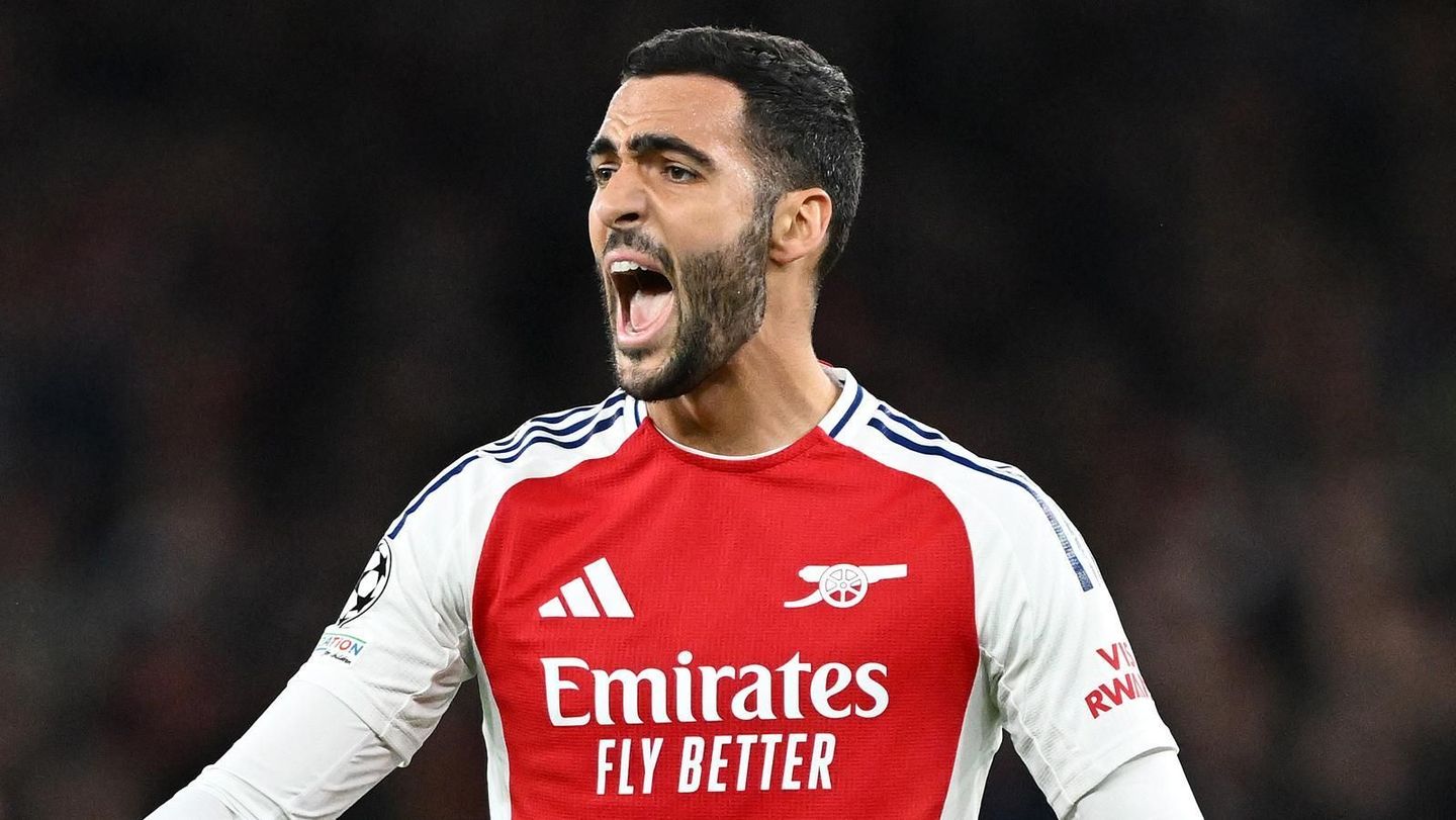 Mikel Merino shouts during Arsenal v Paris Saint-Germain