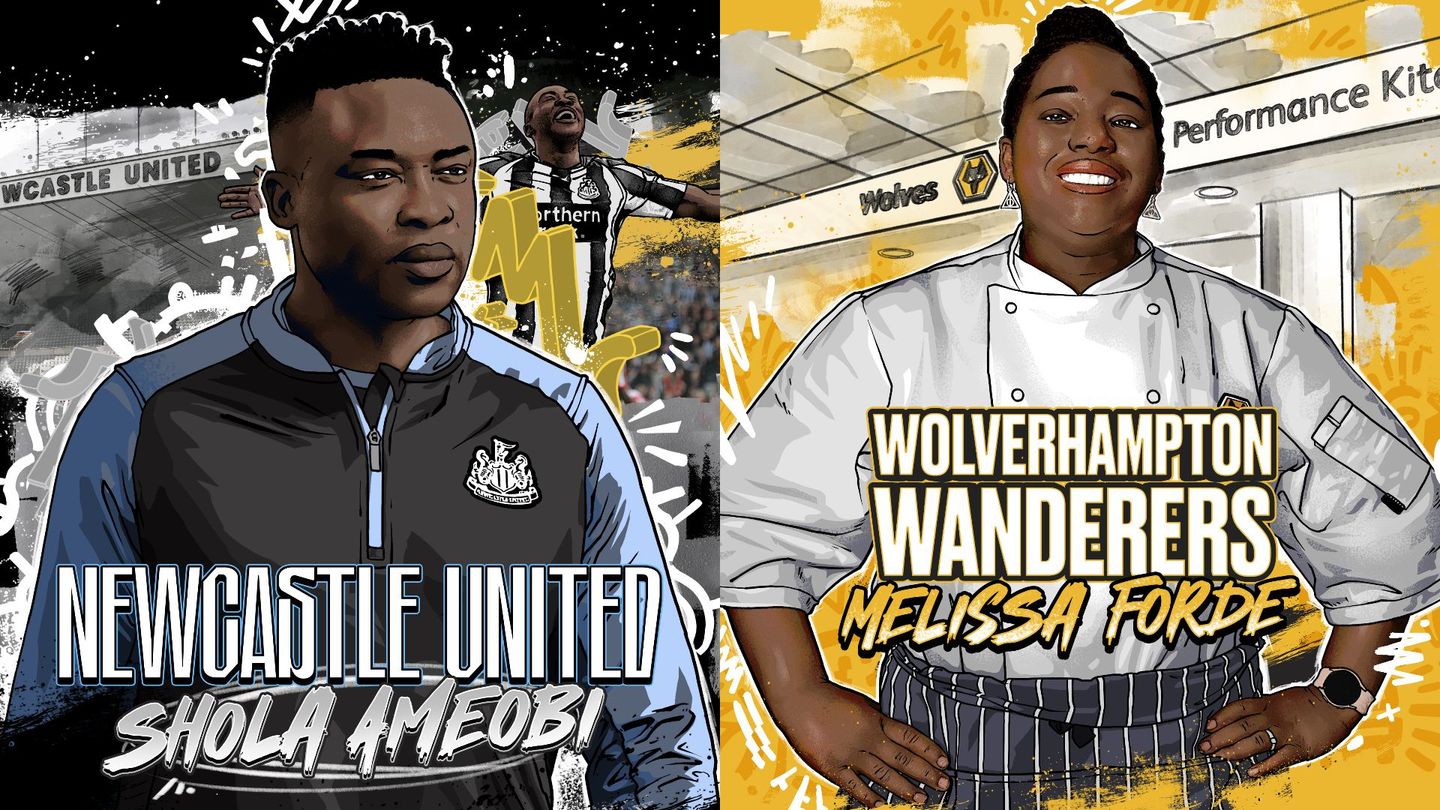 NRFR Icons composite - Shola Amoebi (Newcastle), Melissa Forde (Wolves)