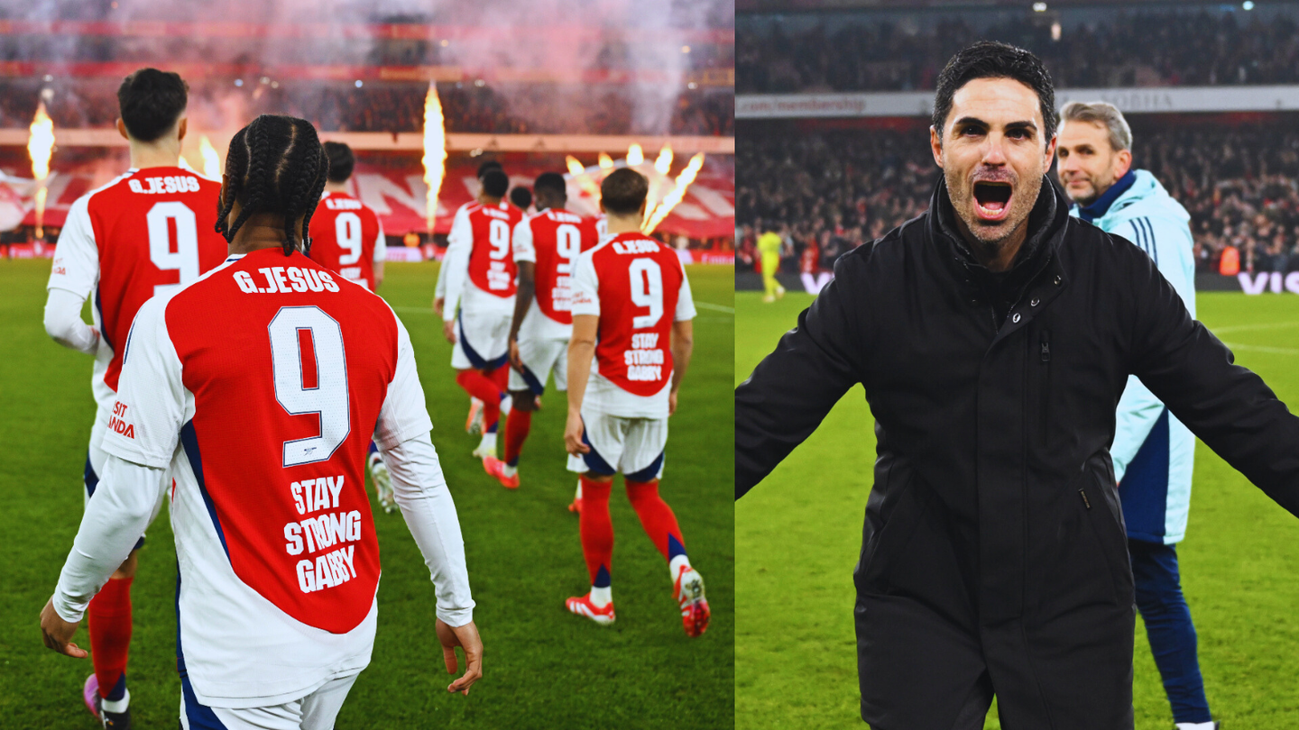 Players supporting Jesus, Arteta