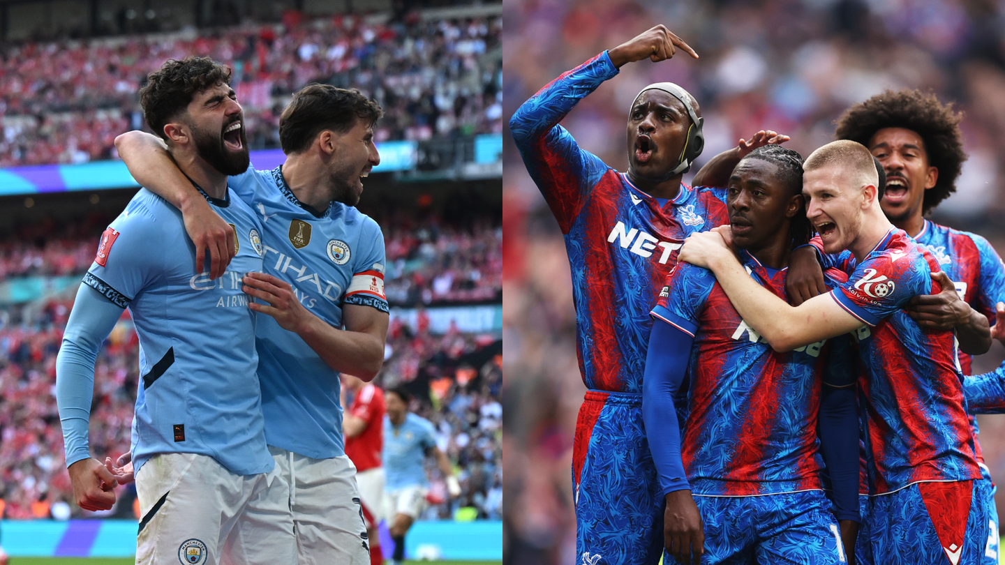 Man City v Palace celebrations FA Cup semi 
