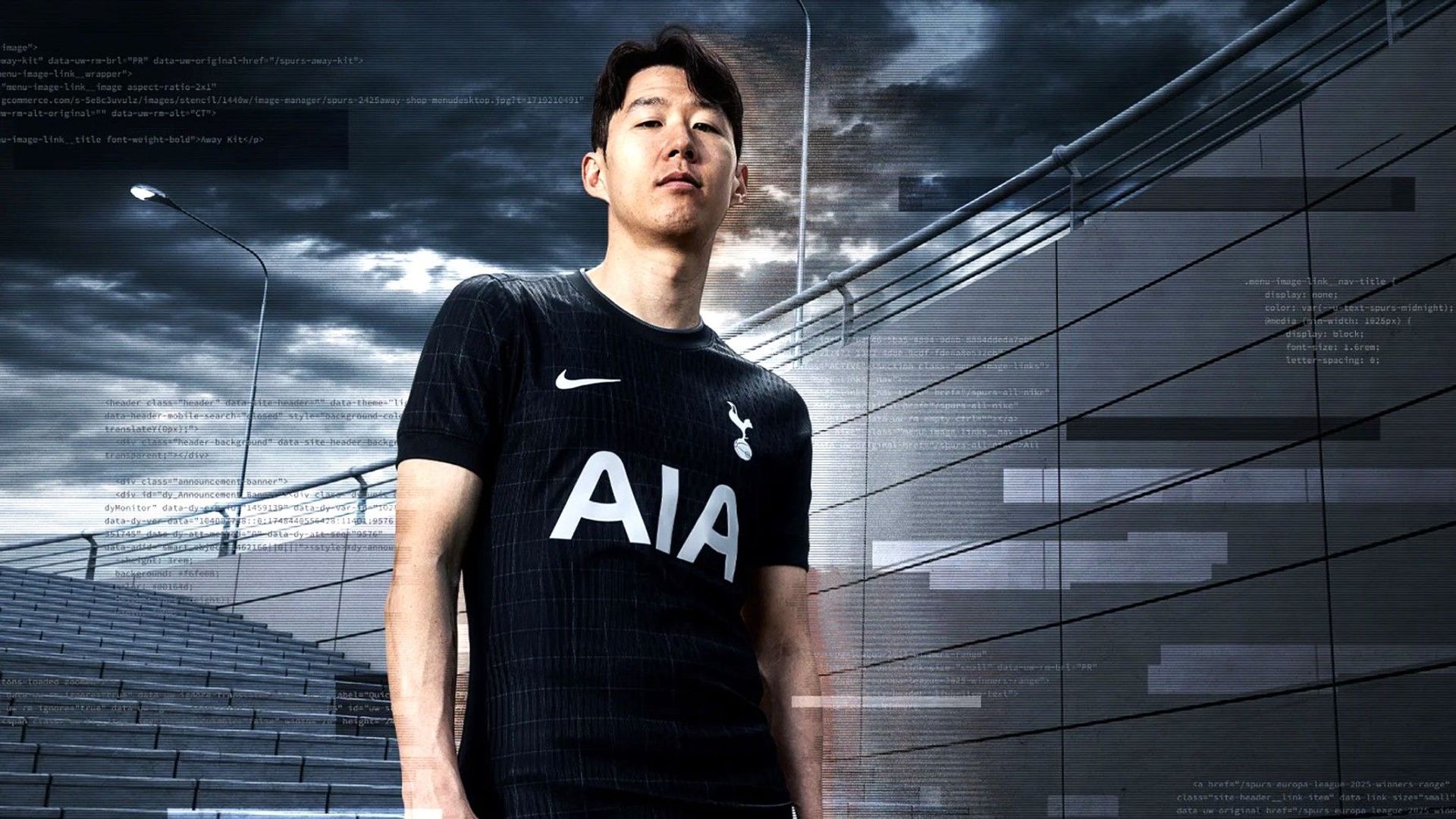 Son Heung-min in Spurs' away shirt