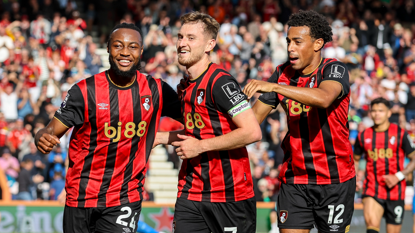 Bournemouth celebrate v Brighton