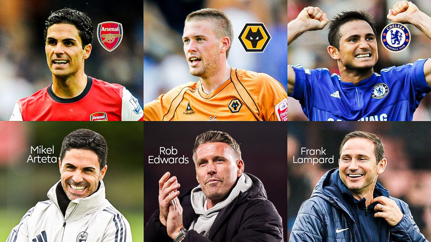 Image showing Mikel Arteta, Rob Edwards and Frank Lampard as both a player and as a manager