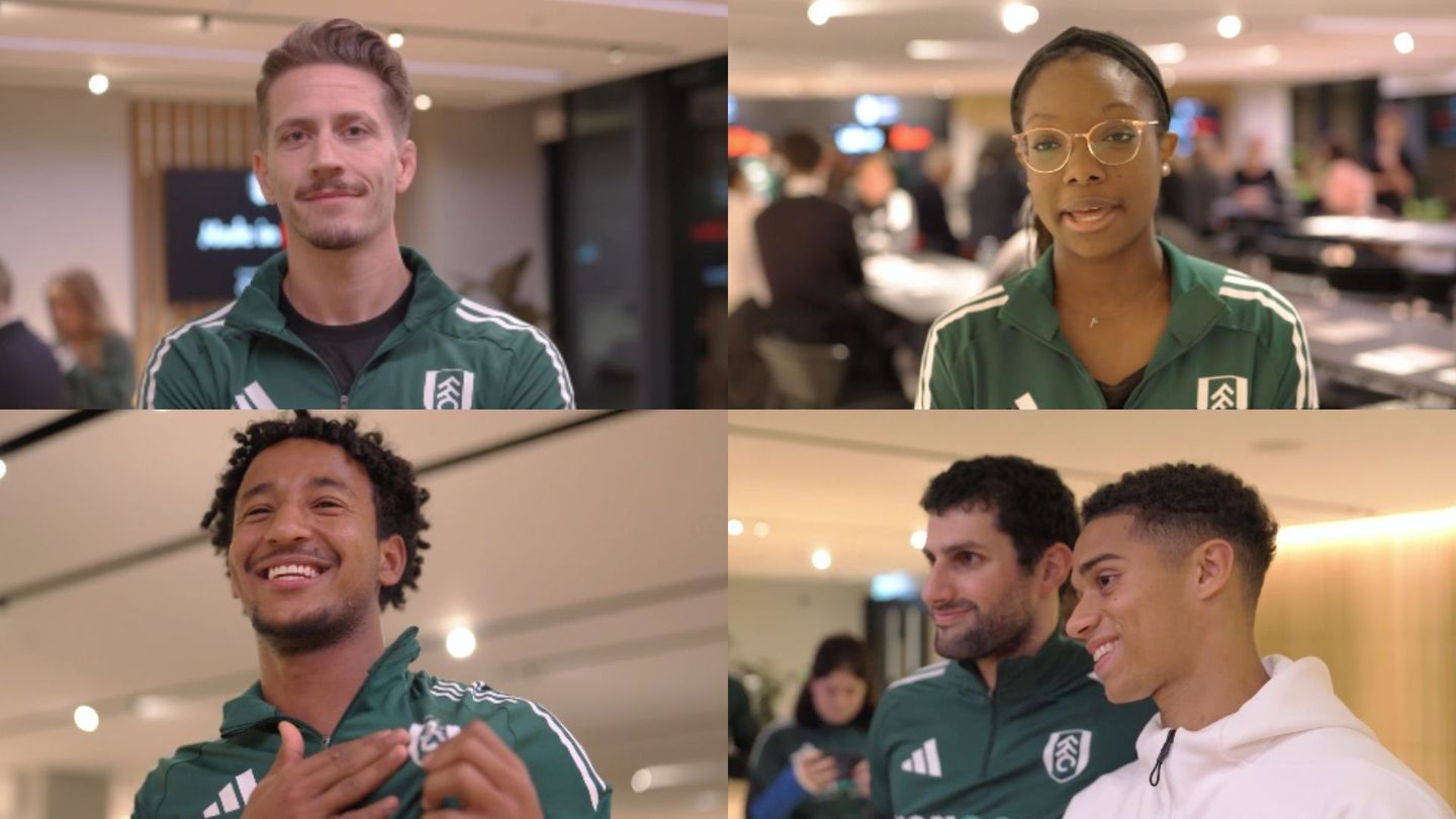 Composite of young coaches attending event at Fulham