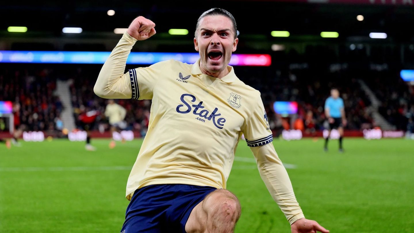 Grealish celebrating in front of the camera