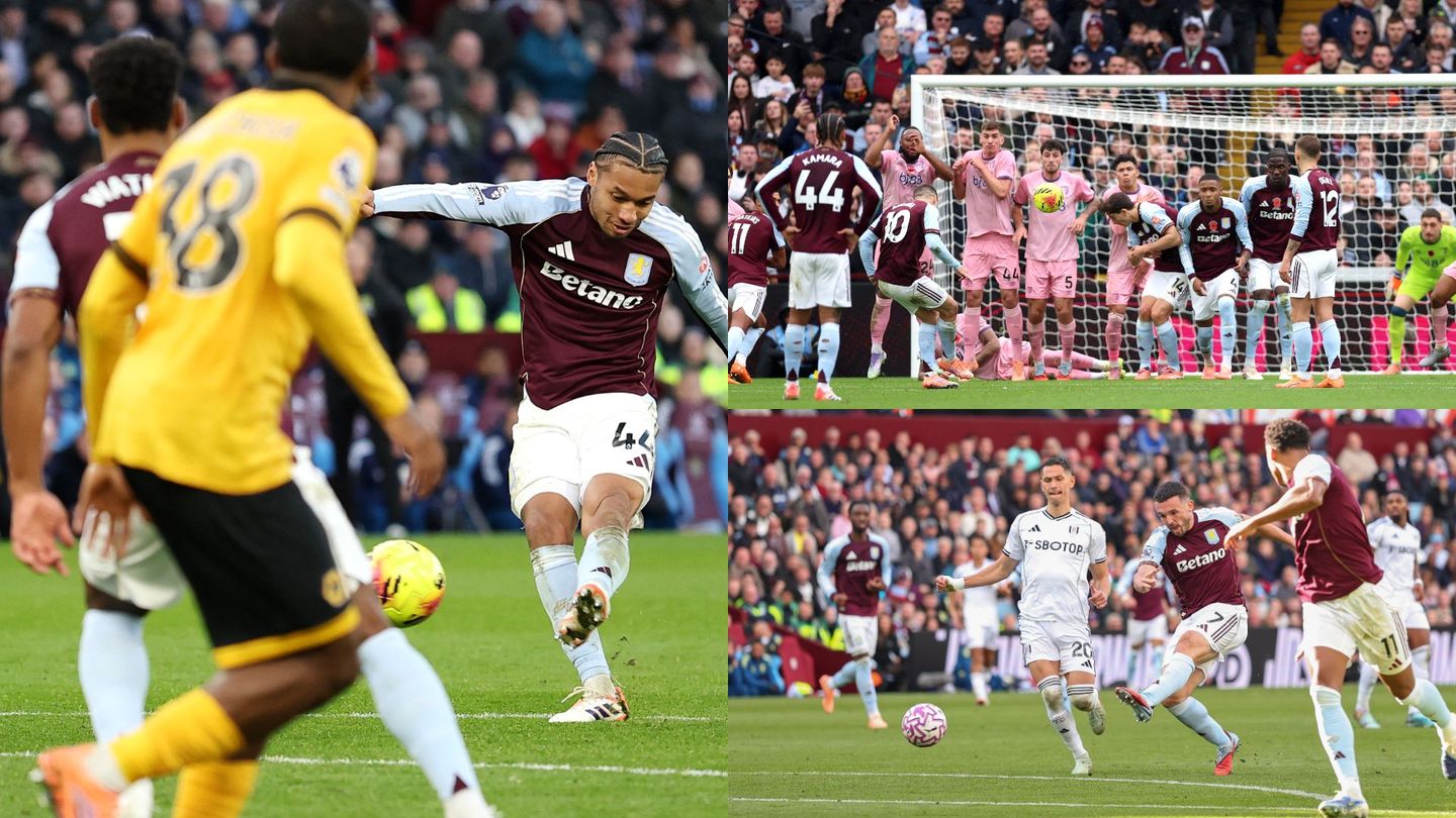 Composite of Kamara, McGinn, Buendia scoring long-range goals