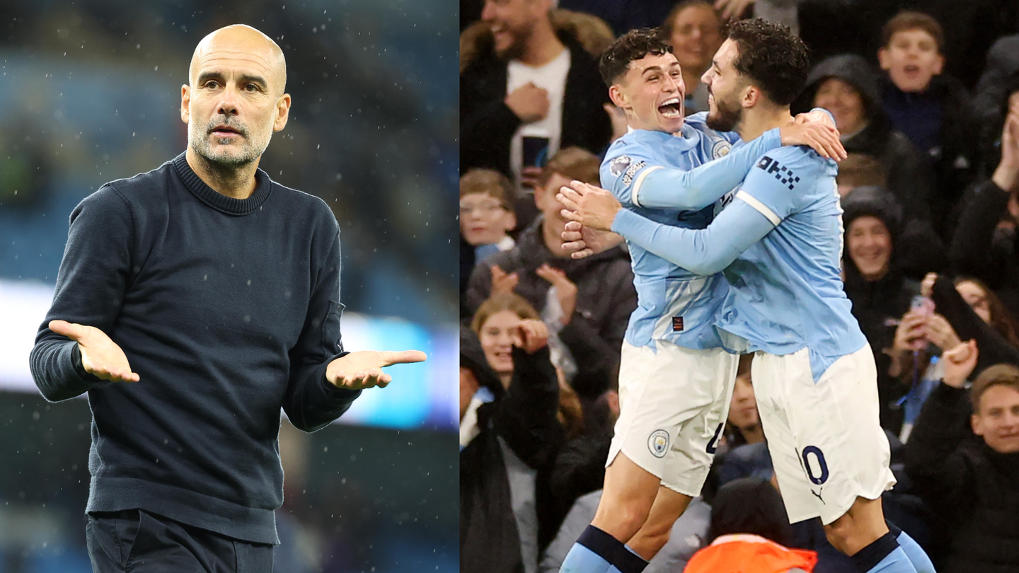 Guardiola-Foden-Cherki celebration