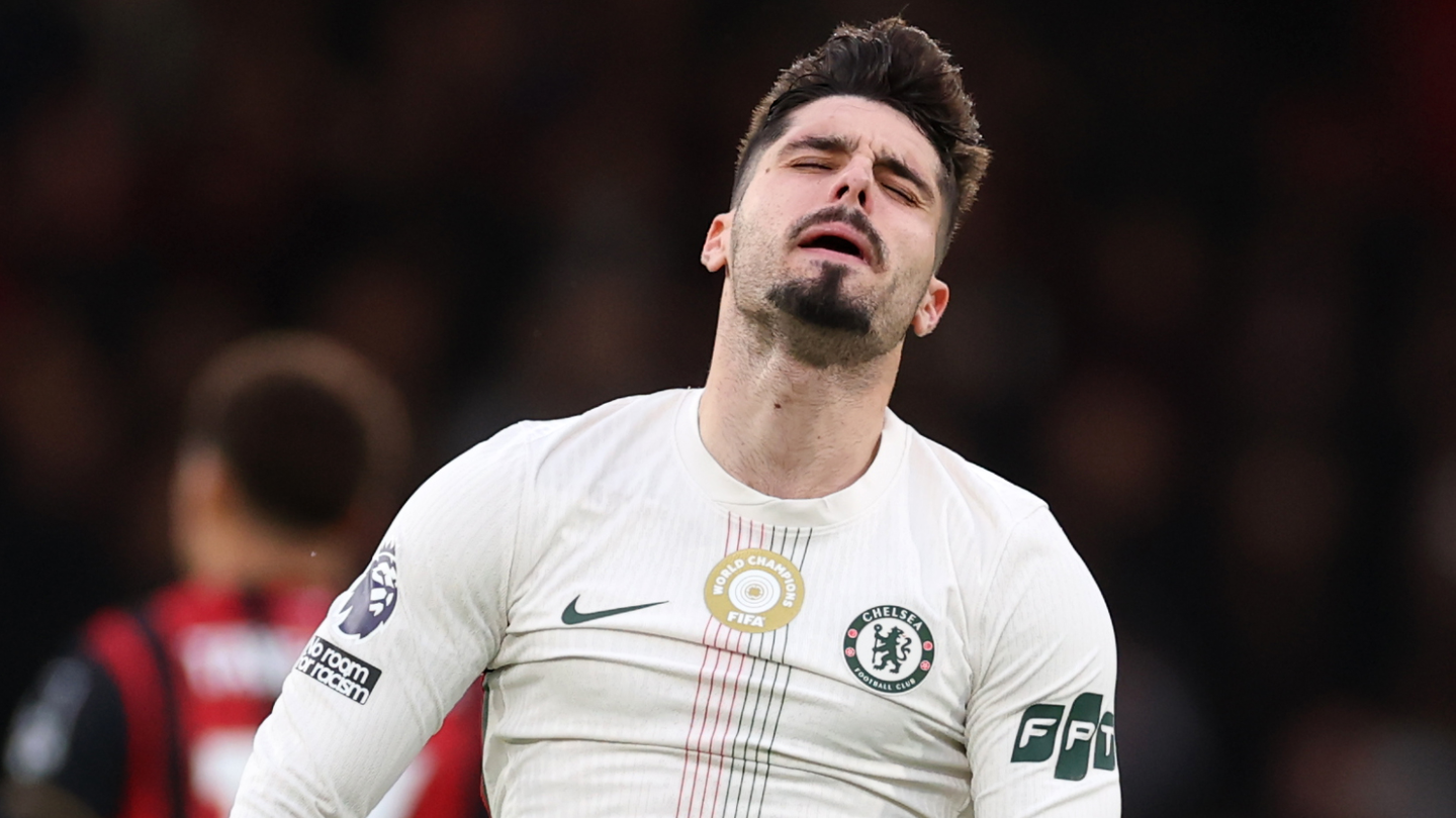 Pedro Neto shows his frustration during Chelsea's 0-0 draw at Bournemouth