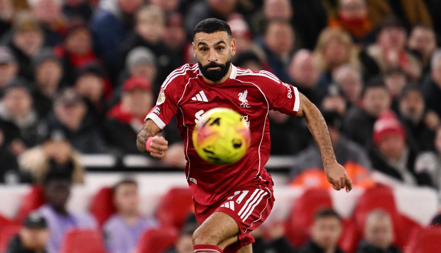 Liverpool v Brighton & Hove Albion - Mohamed Salah of Liverpool in action