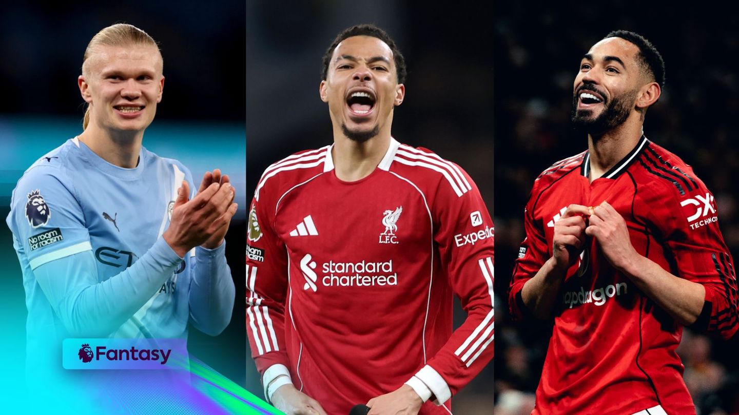 FPL composite of Haaland, Ekitike and Cunha celebrating