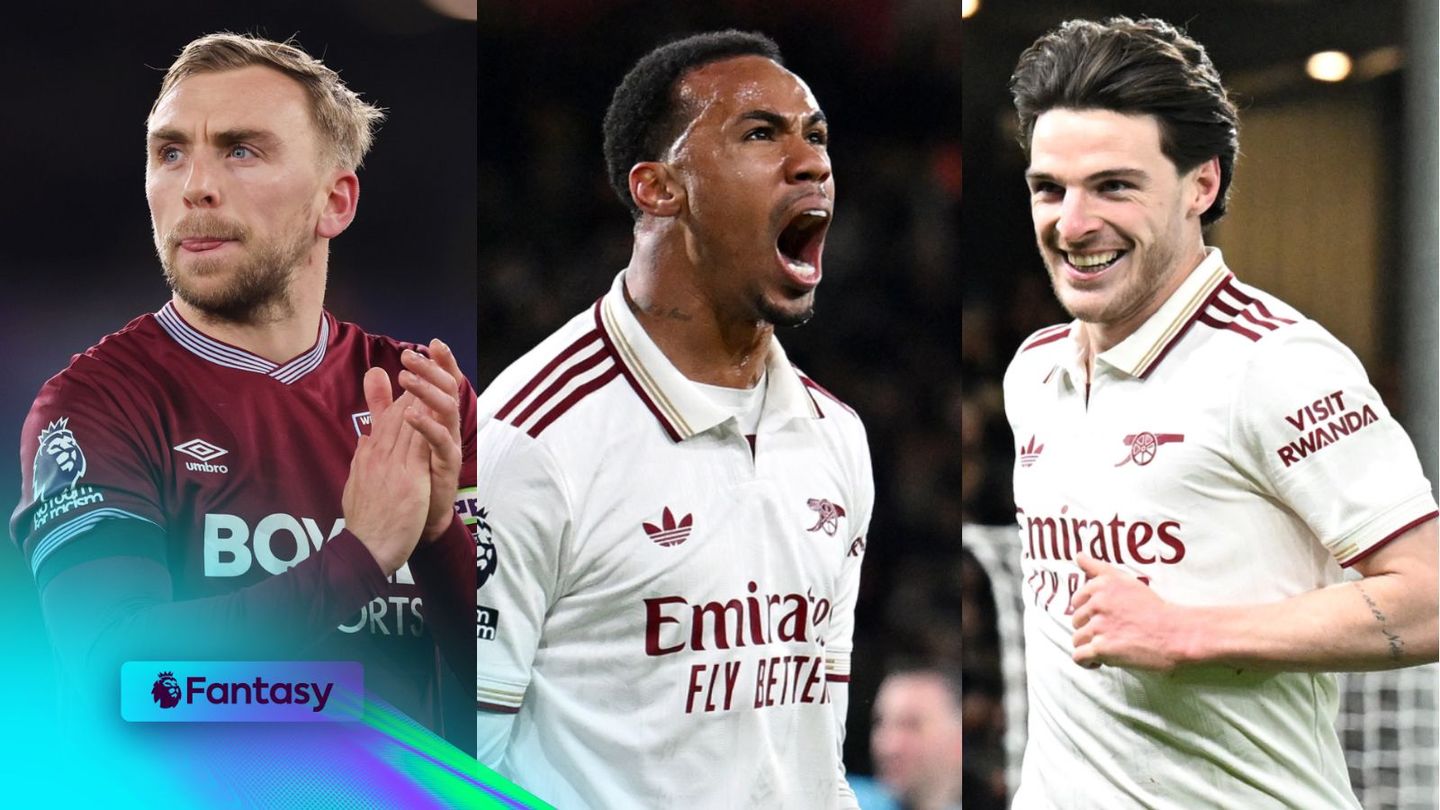 An image of Jarrod Bowen, Gabriel and Declan Rice for FPL