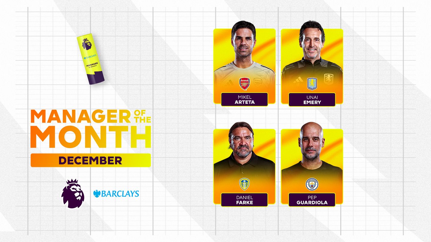 December 2025 Barclays Manager of the Month nominees