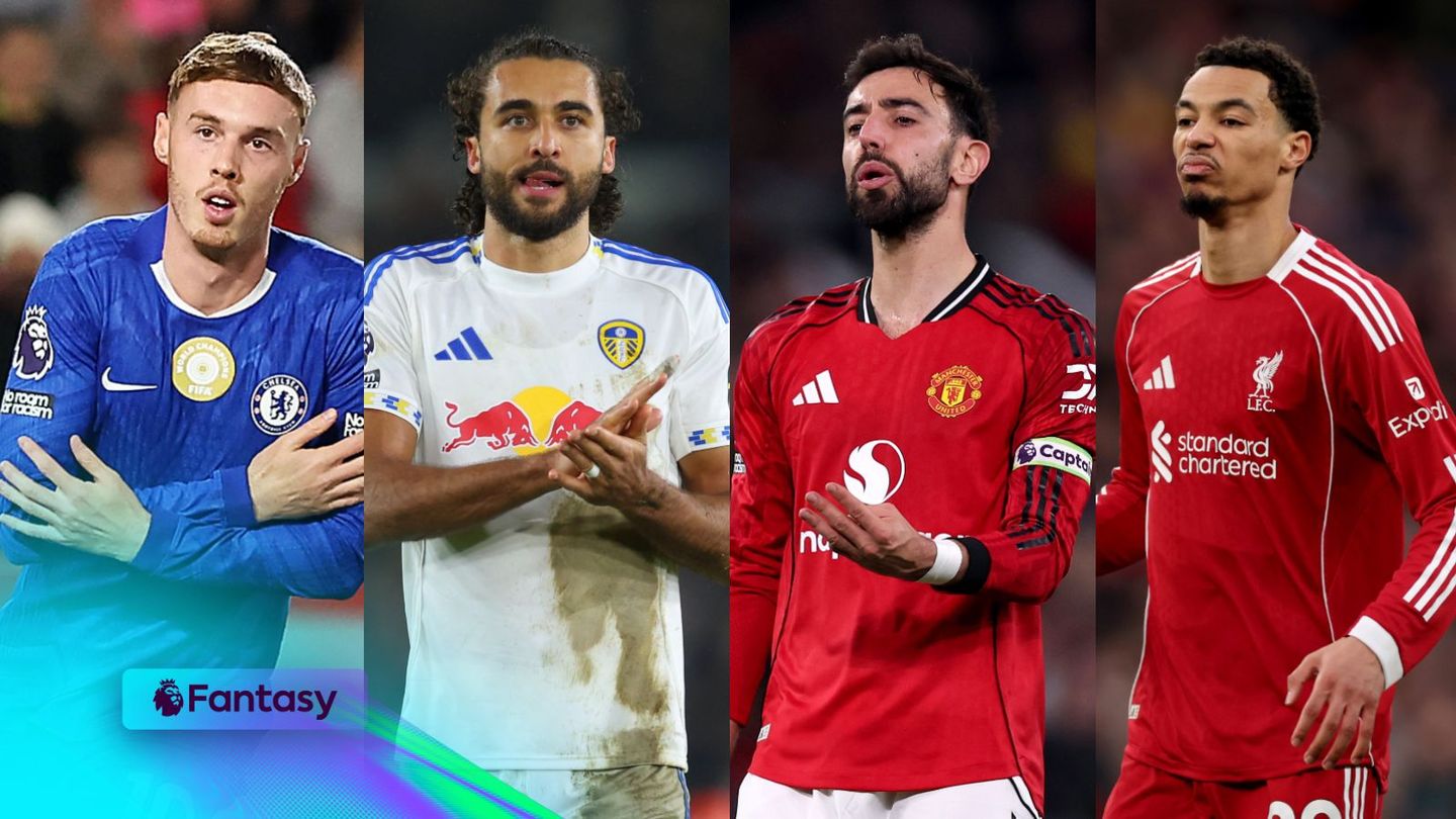 An image of Palmer, Calvert-Lewin, Fernandes and Ekitike