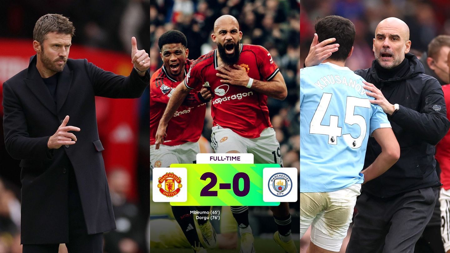 A composite image from Man Utd 2 Man City 0 