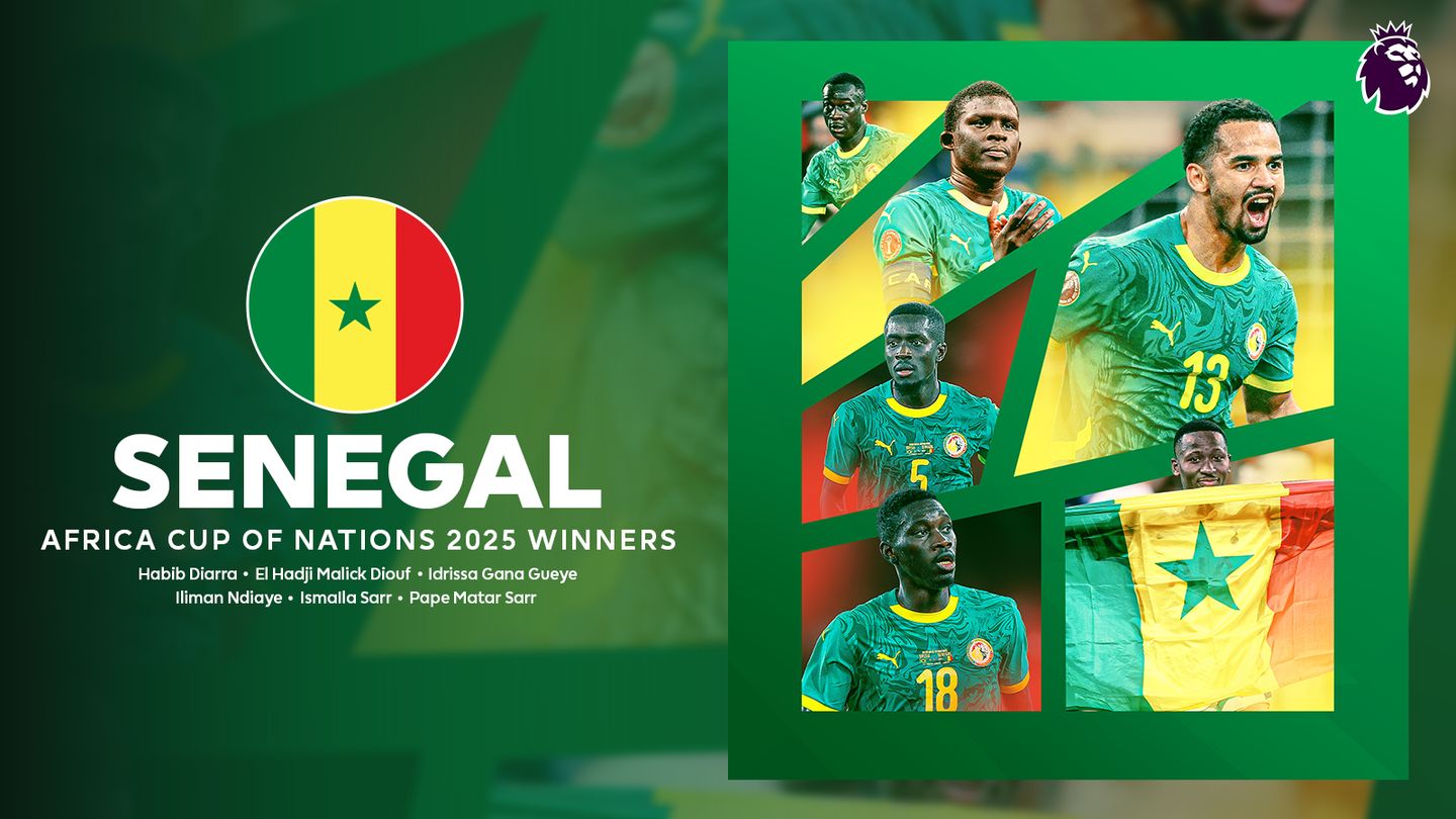 A graphic of Senegal winning the 2026 AFCON