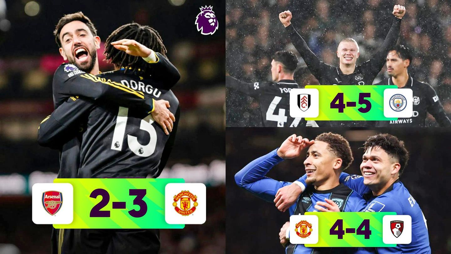 A graphic of Man Utd, Man City and Borunemouth players