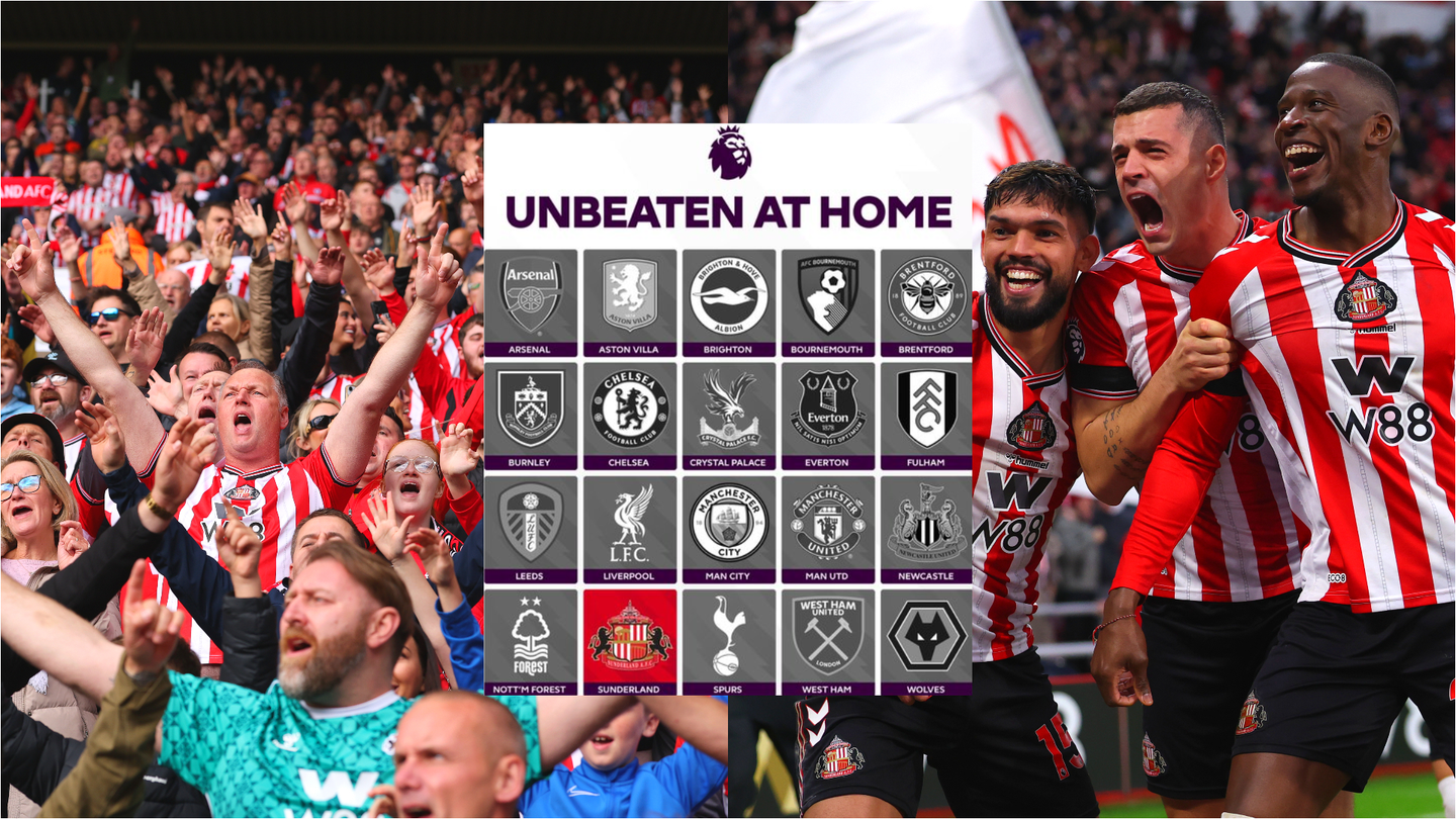 Sunderland fans and players celebrating at the Stadium of Light