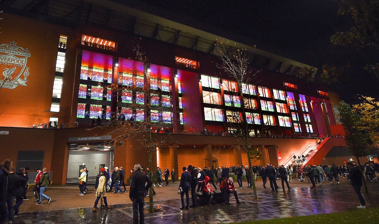 Anfield lit up in rainbow colours in support of LGBTQ community