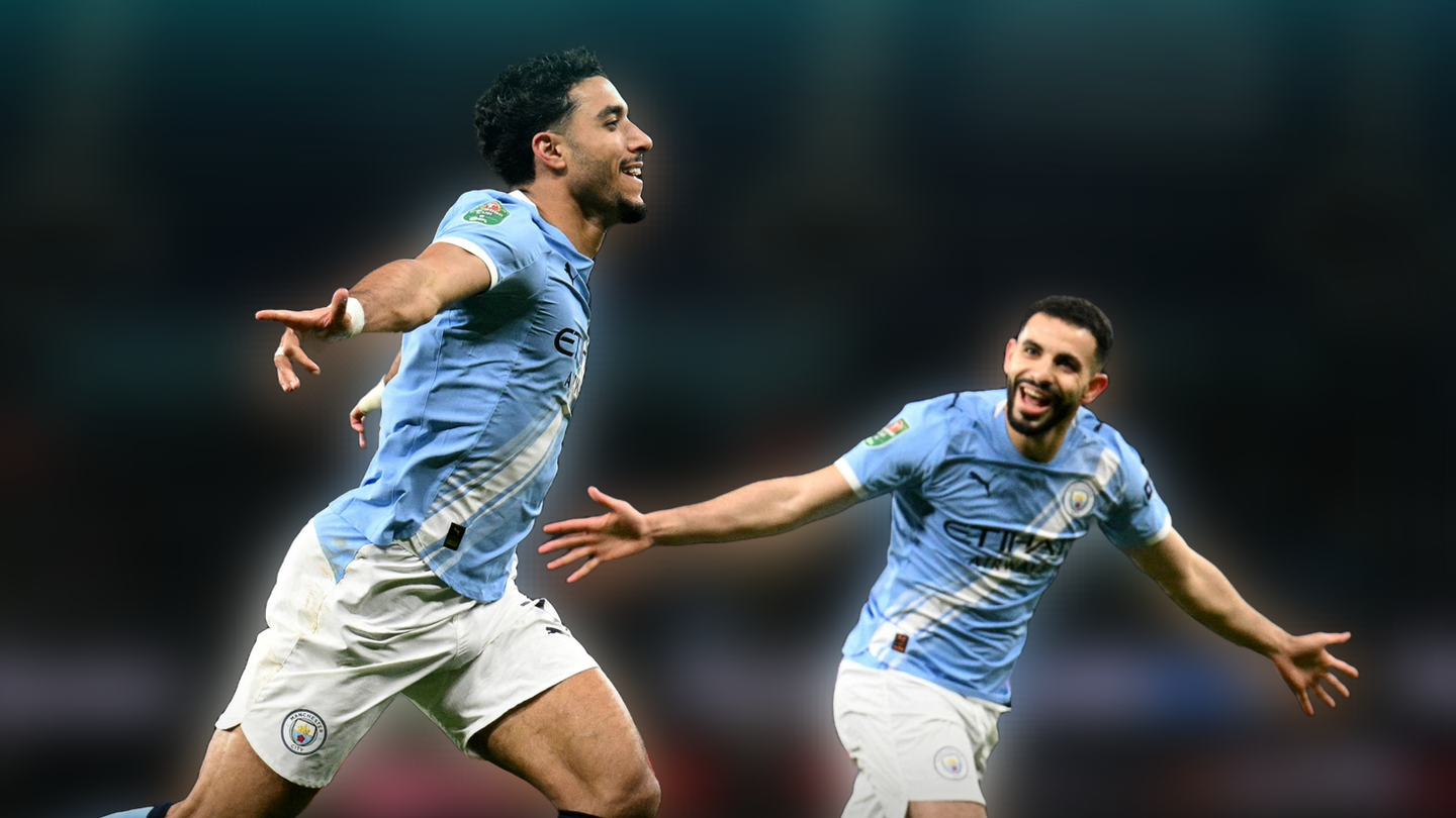 Marmoush celebrates his goal in EFL Cup against Newcastle United