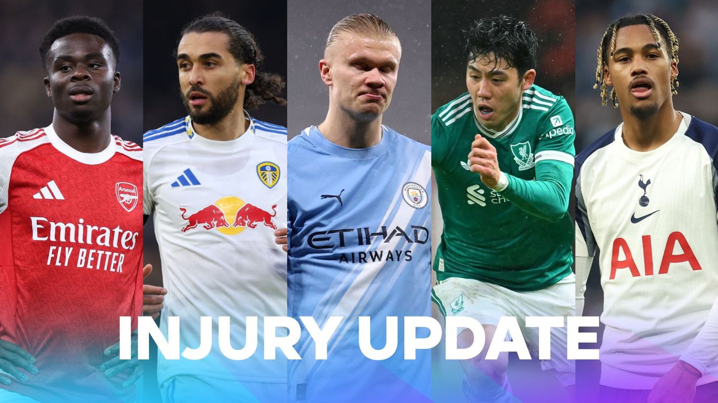 An image of Saka, Calvert-Lewin, Haaland, Endo and Odobert