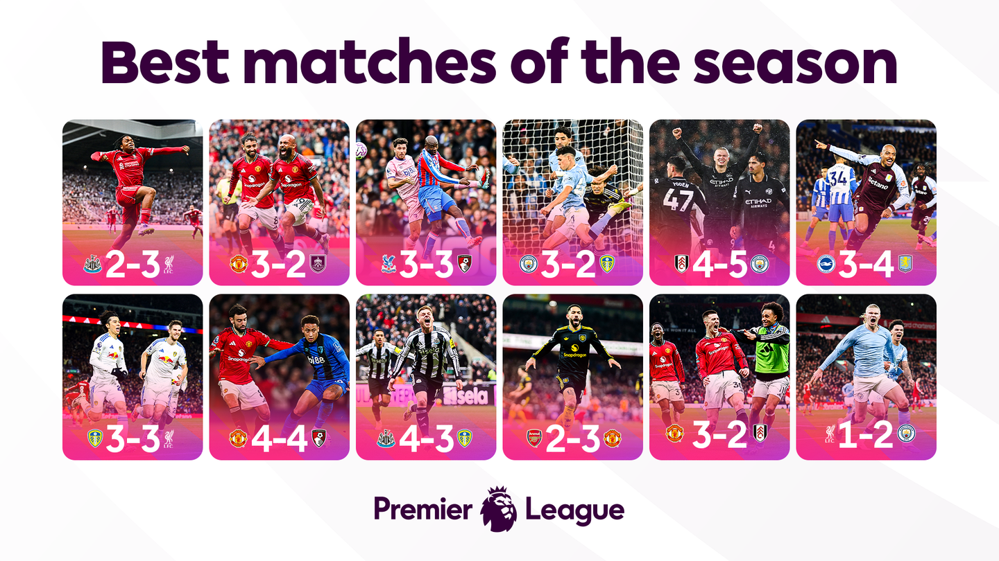 A graphic of matches of the best of the season