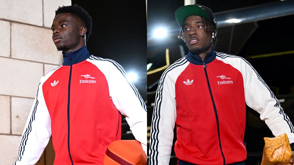 An image of Bukayo Saka and Noni Madueke