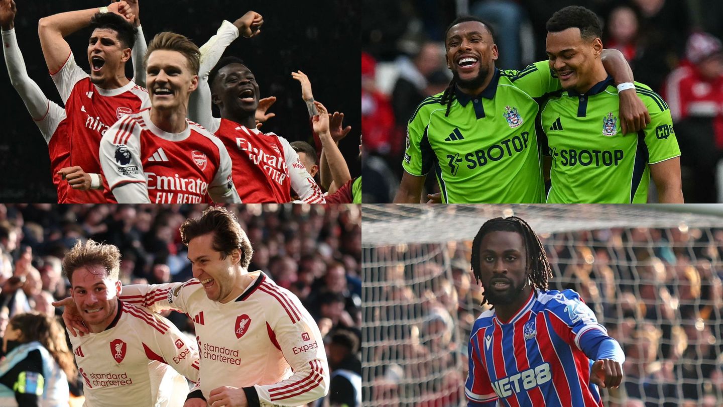 Composite (clockwise), Arsenal, Fulham, Palace and Liverpool celebrations
