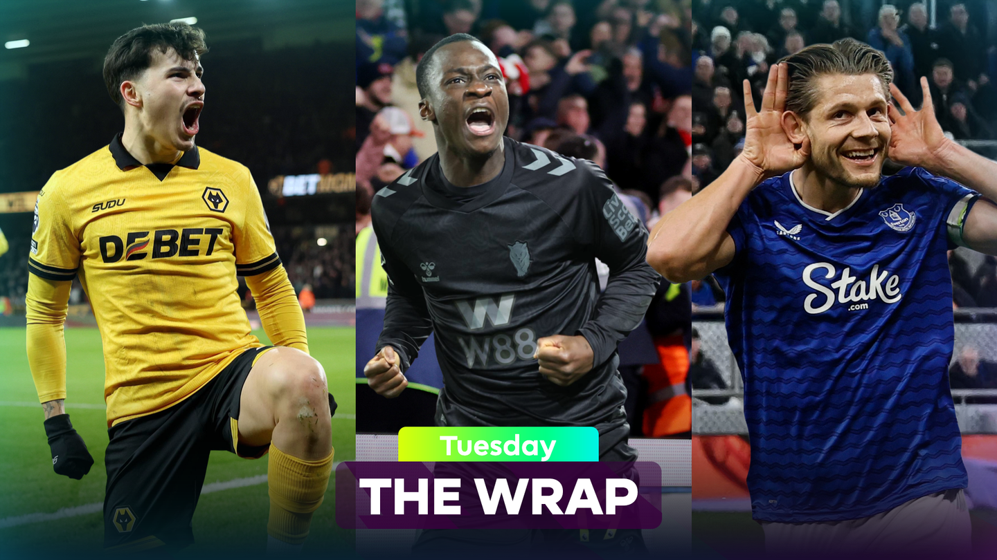 Montage of Gomes, Diarra and Tarkowski celebrating their goal side to side