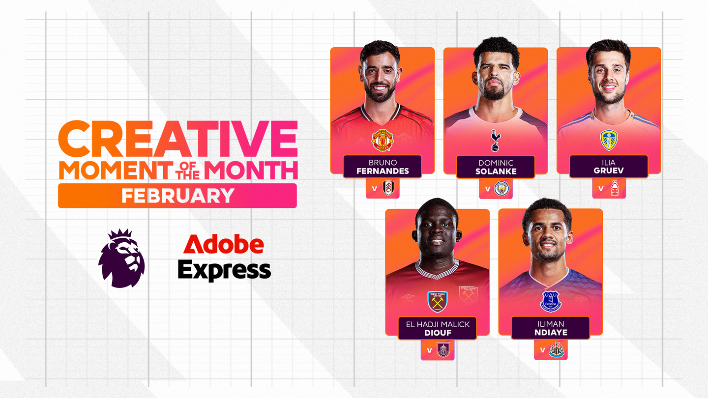 A graphic of the nominees for the Adobe Express Creative Moment of the Month