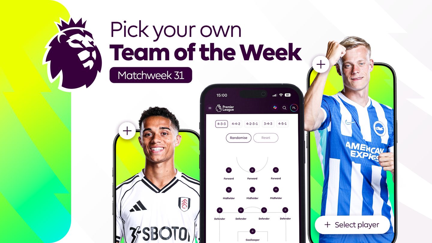 A graphic for pick your Team of the Week for Matchweek 31 featuring Josh King and van Hecke