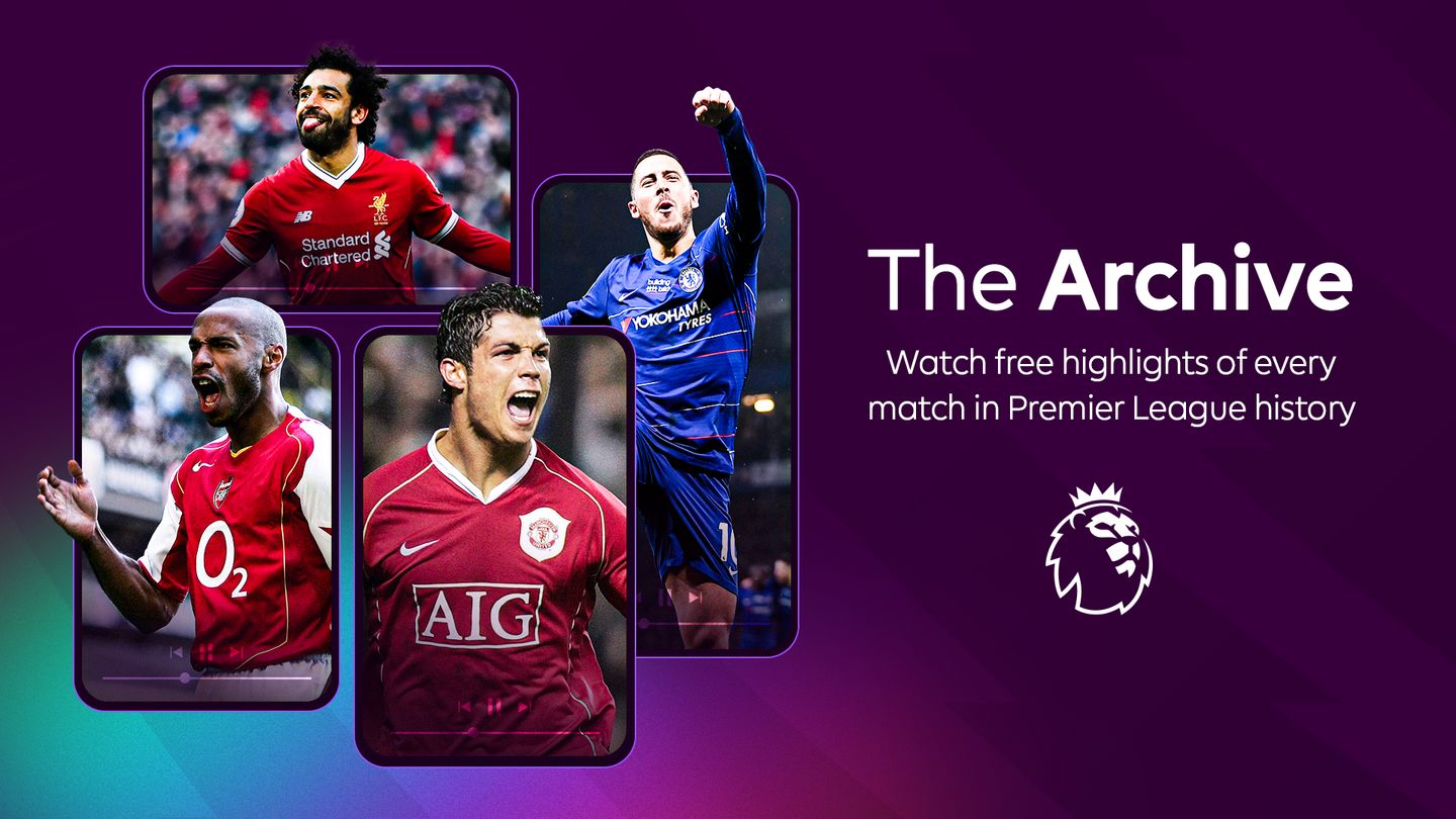 Graphic saying 'The Archive' and showing Premier League stars