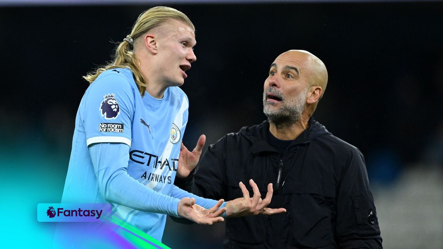 An image of Pep Guardiola and Erling Haaland