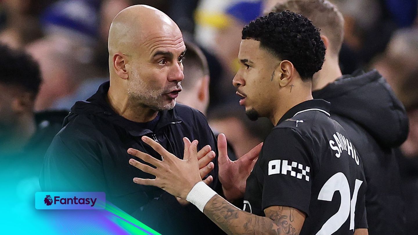 An image of Pep Guardiola and Savinho for FPL