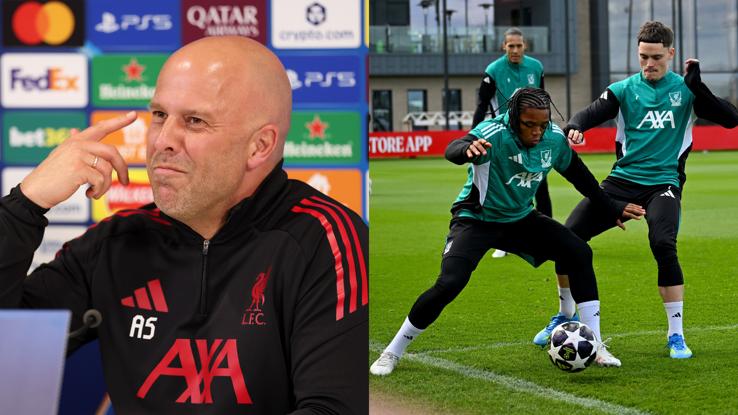 Arne Slot and Rio Ngumoha