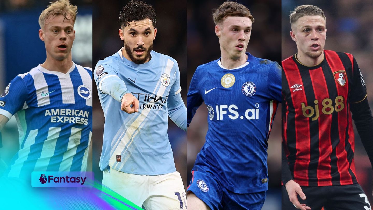 An image of Jan Paul van Hecke, Rayan Cherki, Cole Palmer and Adrien Truffert for FPL