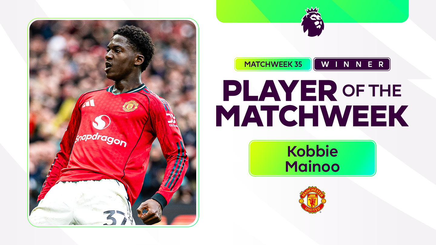 An image for Player of Matchweek 35 Kobbie Mainoo