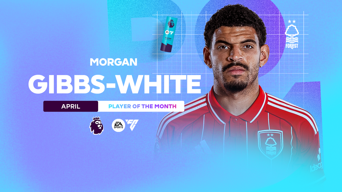 An image of April 2026 Player of the Month winner Morgan Gibbs-White