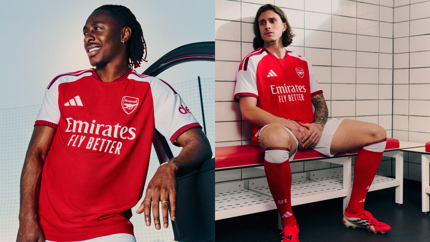 Arsenal 2627 home kit Eberechi Eze and Riccardo Calafiori