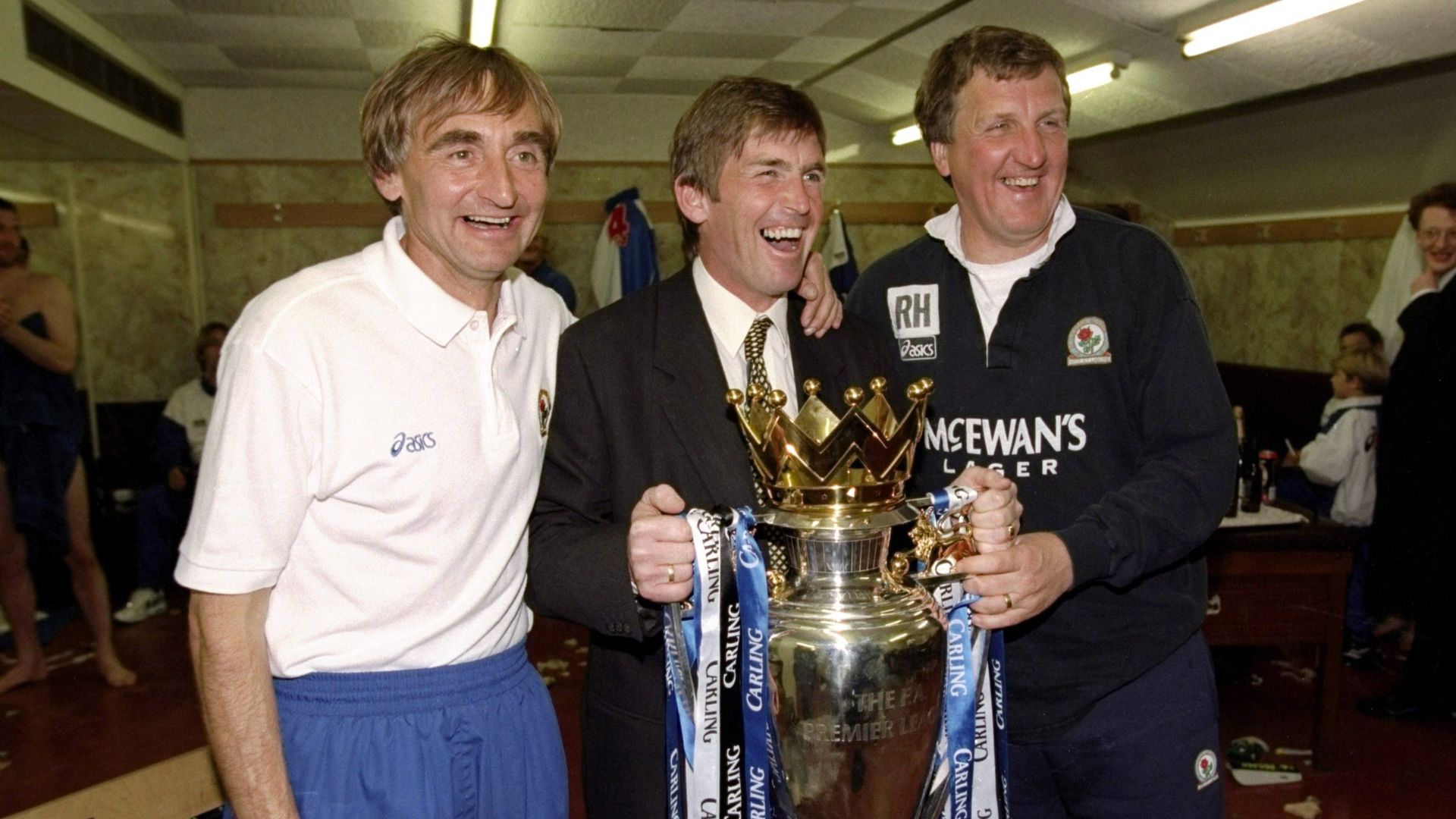 Kenny Dalglish with the Premier League Trophy