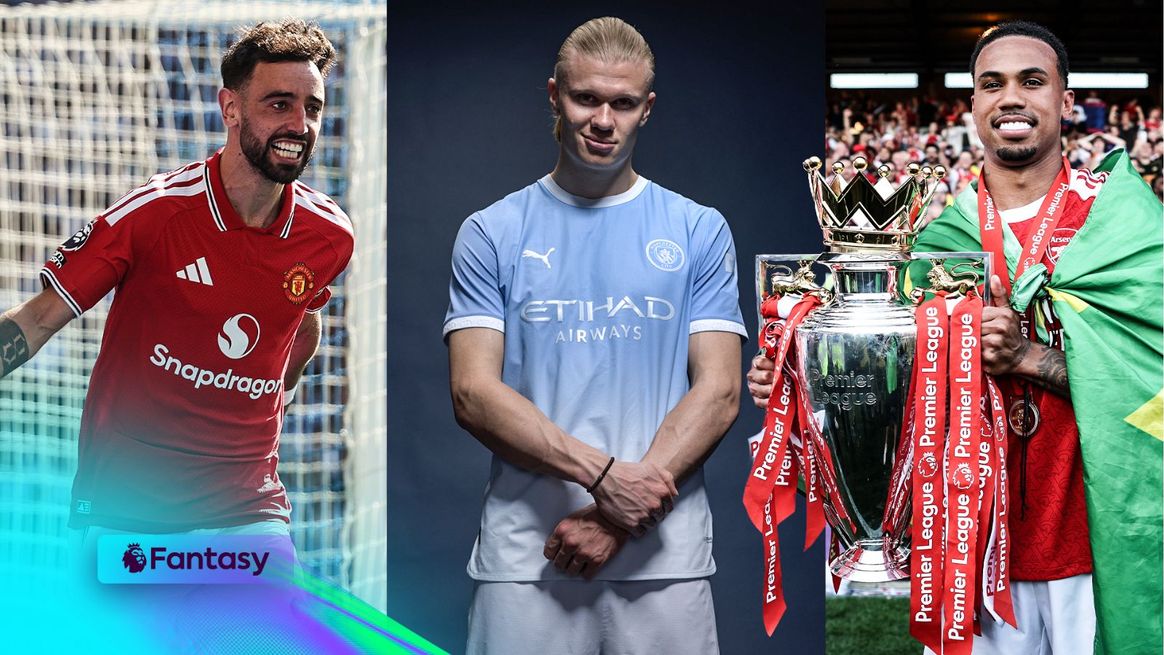 An image of Bruno Fernandes, Erling Haaland and Gabriel for FPL