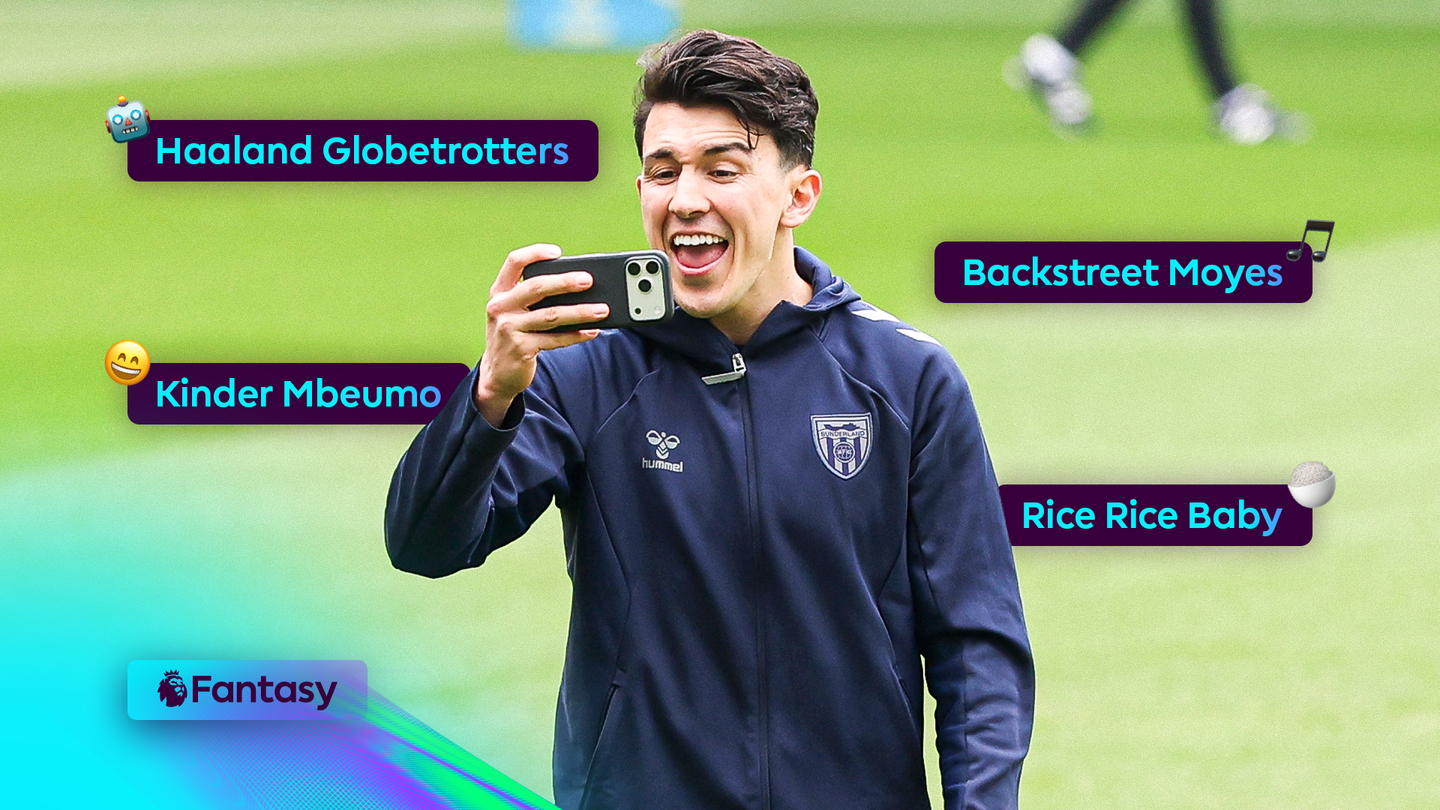 Graphic showing a player laughing while looking at his phone