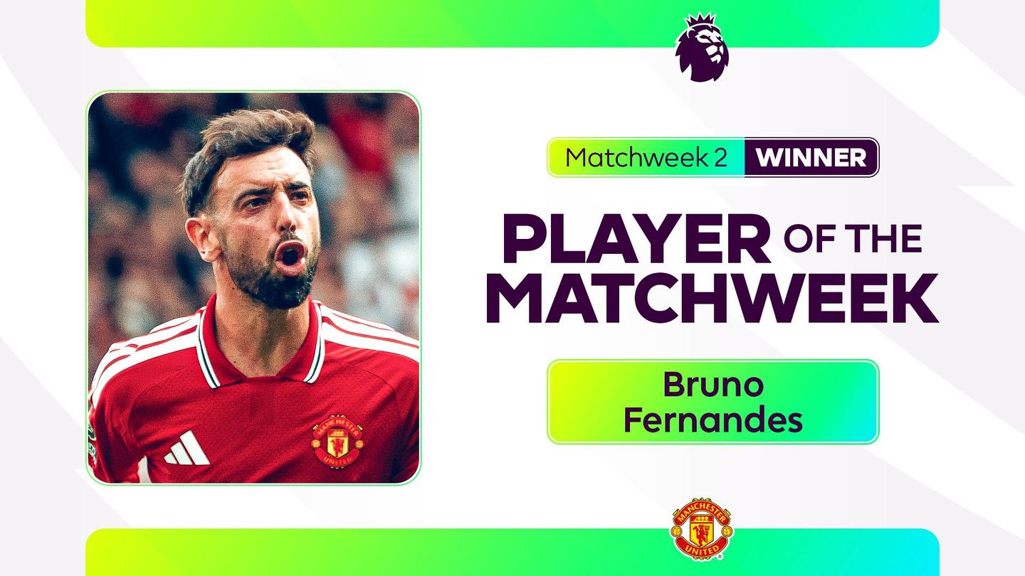 Bruno Fernandes celebrates a goal against Ipswich