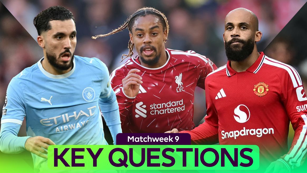 Title image for Matchweek 9 questions featuring Rayan Cherki, Bradley Barcola and Bryan Mbeumo