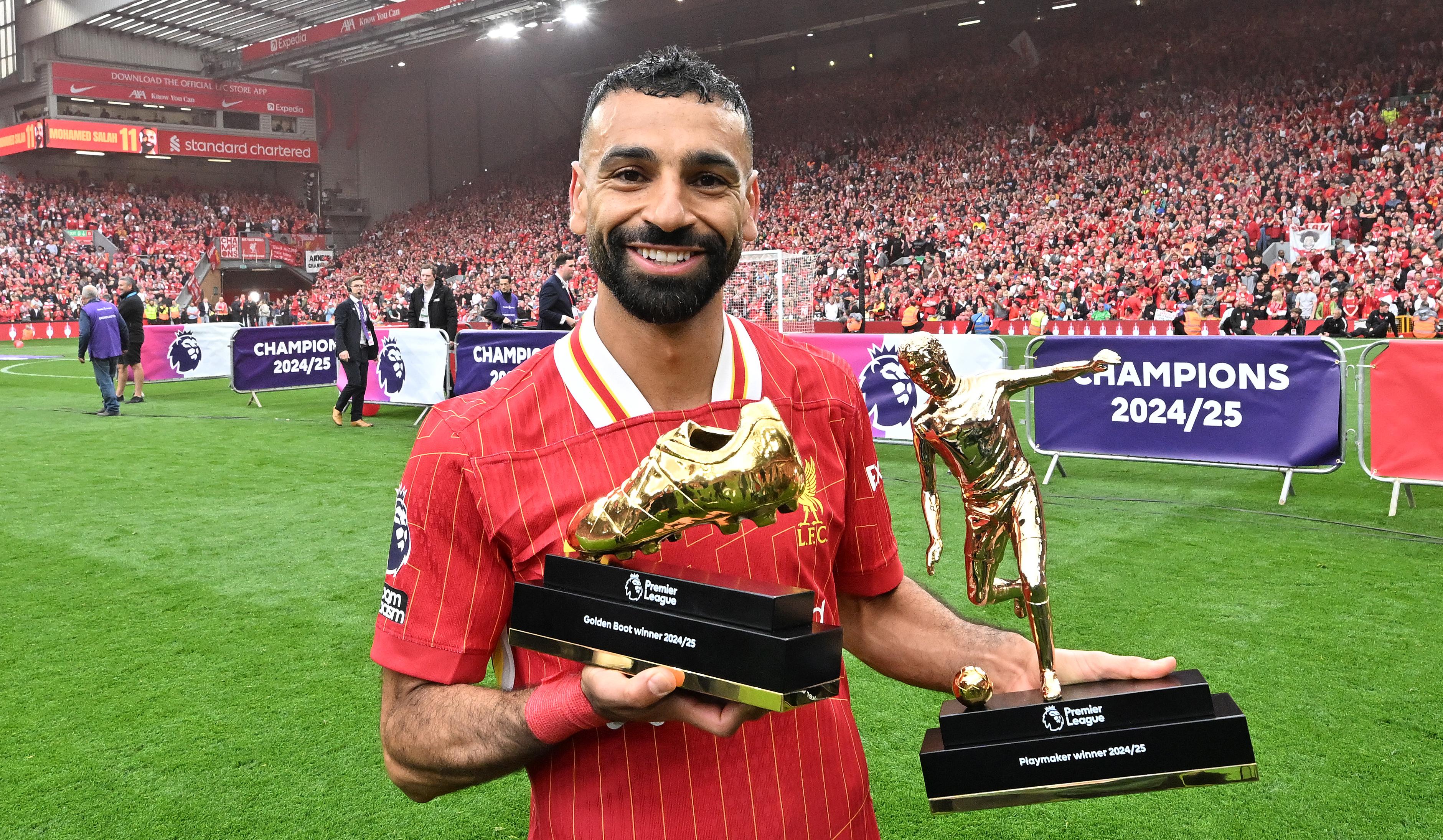 Salah makes history with Golden Boot and Playmaker awards